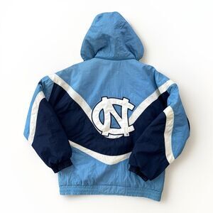 Vintage UNC Puffer Jacket Mens Size Medium Tarheels Retro 90s Zip Up Hooded